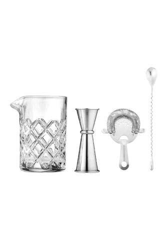 Carved glass cocktail set