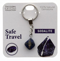 Keyring for safe travel natural gemstone
