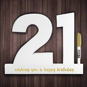 21 Sign it Block White - Yakedas Party and Giftware