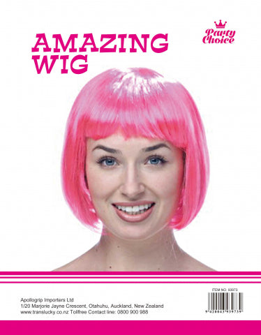 Short Hair Wig - Hot Pink - Yakedas Party and Giftware