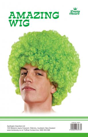 Afro Party Wig Green Yakedas Party and Giftware