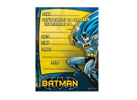 Batman Party Invitation Cards - Yakedas Party and Giftware