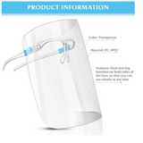 Safety Face Shield Protective Facial Full Cover Clear Transparent Glasses Guard Mask