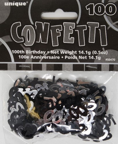Glitz Black & Silver 100 Confetti - Yakedas Party and Giftware