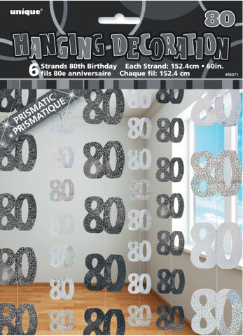 Glitz Black & Silver Hanging Swirl Decoration -80 - Yakedas Party and Giftware