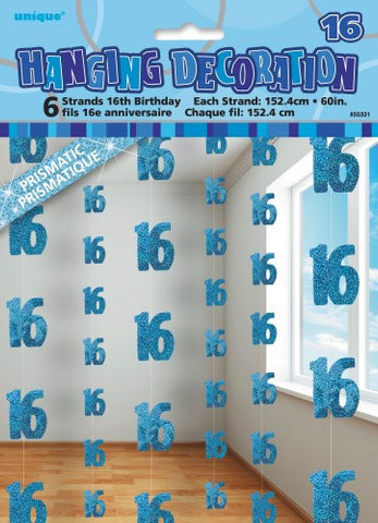Glitz Blue Hanging Swirl Decoration - 16 - Yakedas Party and Giftware