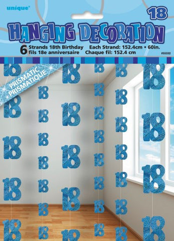 Glitz Blue Hanging Swirl Decoration - 18 - Yakedas Party and Giftware