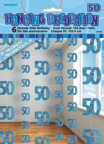 Glitz Blue Hanging Swirl Decoration - 50 - Yakedas Party and Giftware