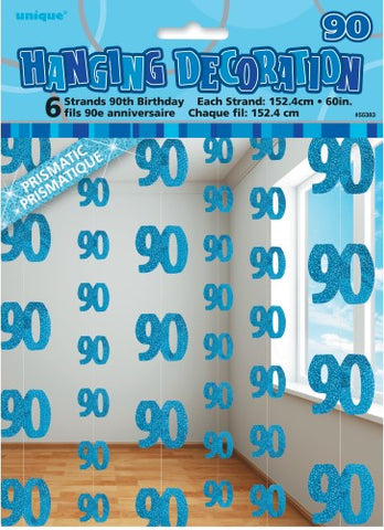 Glitz Blue Hanging Swirl Decoration - 90 - Yakedas Party and Giftware