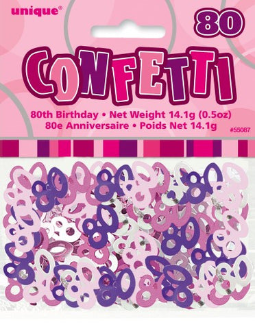 Glitz Pink 80 Confetti - Yakedas Party and Giftware