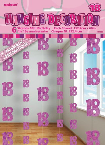 Glitz Pink Hanging Swirl Decoration - 18 - Yakedas Party and Giftware