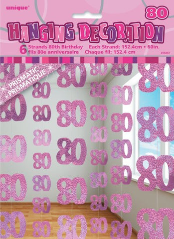 Glitz Pink Hanging Swirl Decoration - 80 - Yakedas Party and Giftware