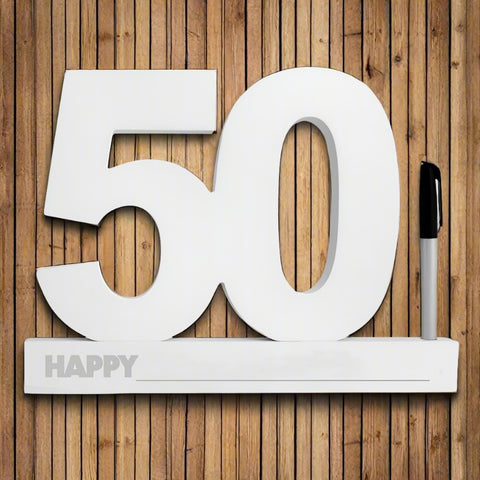 50th Sign it Block White - Yakedas Party and Giftware