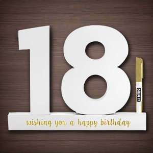 18th Sign it Block White - Yakedas Party and Giftware