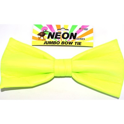 Neon Jumbo Bow Tie Yellow - Yakedas Party and Giftware