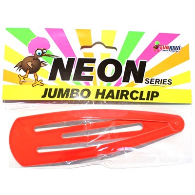 Neon Jumbo Hair Clip Orange - Yakedas Party and Giftware