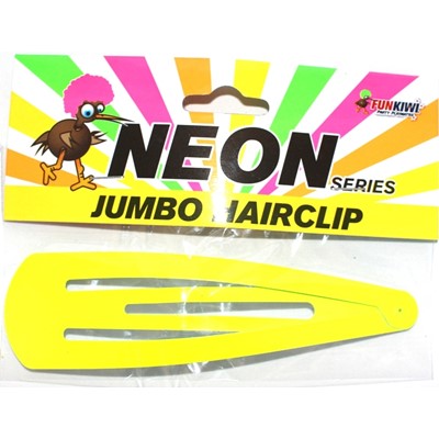 Neon Jumbo Hair Clip Yellow - Yakedas Party and Giftware