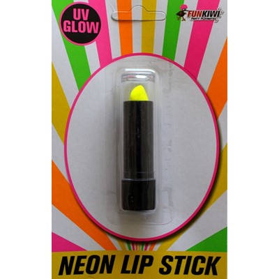 Neon lip Stick Yellow - Yakedas Party and Giftware