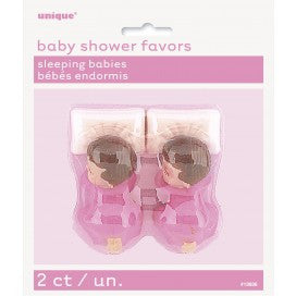 Pink Sleeping Babies For Baby Shower - Yakedas Party and Giftware