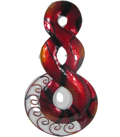Koru – Red – Triple Twist – Metal Wall Hanging