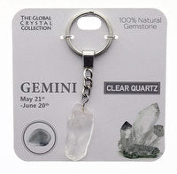 Gemini Keyring natural Gemstone - born between May 21st to Jun 20th