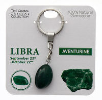 Libra Keyring natural Gemstone - born between Sept 23rd to Oct 22nd