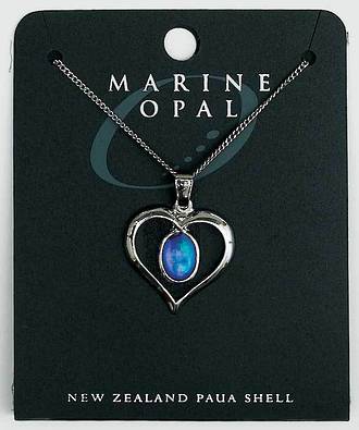 Heart shape necklace - Marine Opal