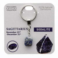 Sagittarius Keyring natural Gemstone - born between Nov 23rd to Dec 21st