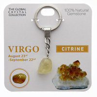 Virgo Keyring natural Gemstone - born between Aug 23rd to Sep 22nd