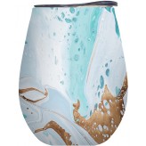 Black Aqua Marine on Cloud - Wine Tumbler