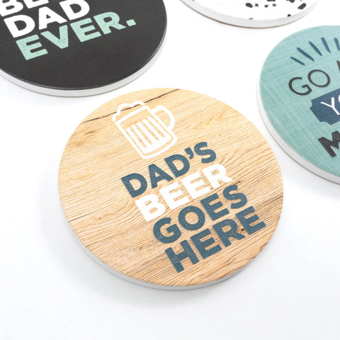 Father's Day Dads Beer Goes Here Coaster