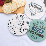 Father's Day Grey Terrazzo Coaster