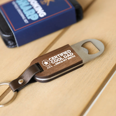 Father's Day Certified Bottle Opener Keyring