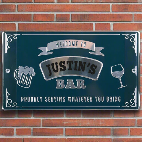 Bar sign with name- Justin's