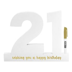 21 Sign it Block White - Yakedas Party and Giftware