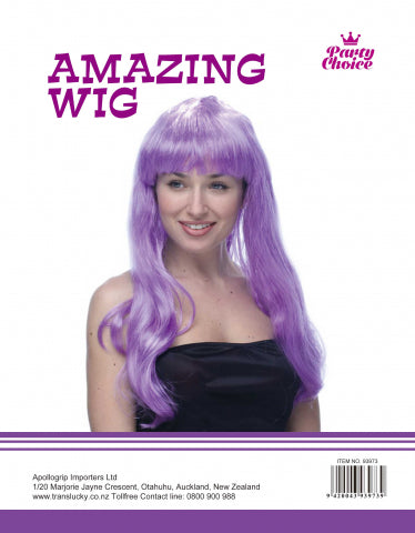 Long Straight Wig - Purple - Yakedas Party and Giftware