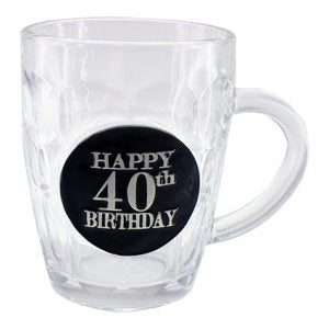 40th Dimple Stein Glass - Yakedas Party and Giftware