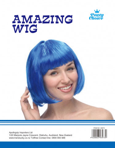 Short Hair Wig - Blue - Yakedas Party and Giftware