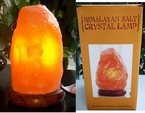Himalayan Salt Lamp 2-3kg Brown Wood Base - Yakedas Party and Giftware