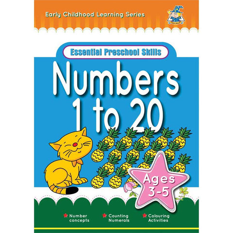 Activity Book 3-5yr Numbers 1 To 20 - Yakedas Party and Giftware