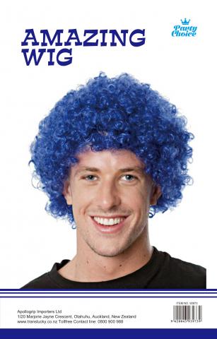 Afro Party Wig- Blue - Yakedas Party and Giftware