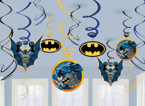 Batman Party Hanging Swirl Decoration - Yakedas Party and Giftware