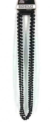 Beads Long Necklace (4pcs) 8mm*83cm Black - Yakedas Party and Giftware