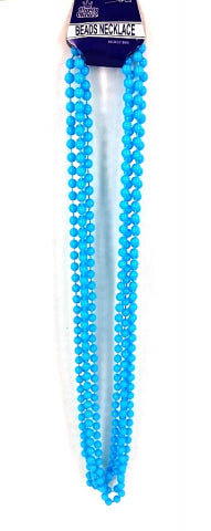 Beads Long Necklace (4pcs) 8mm*83cm Blue - Yakedas Party and Giftware