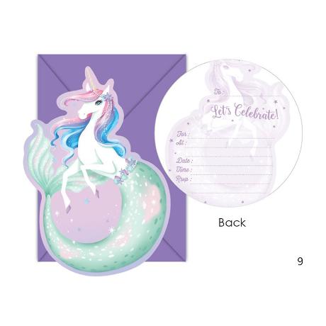Mermicorn Invitations - Yakedas Party and Giftware