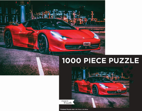 Puzzle Landscape Red Car