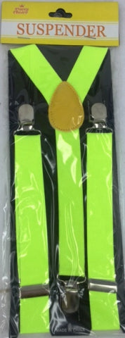 Adult Suspender Florescent Yellow - Yakedas Party and Giftware