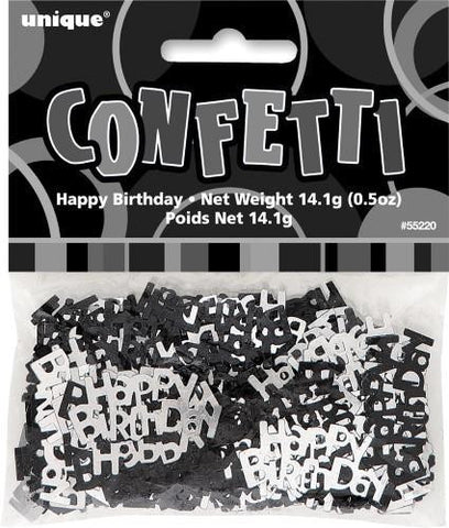 Glitz Black Happy Birthday Confetti - Yakedas Party and Giftware