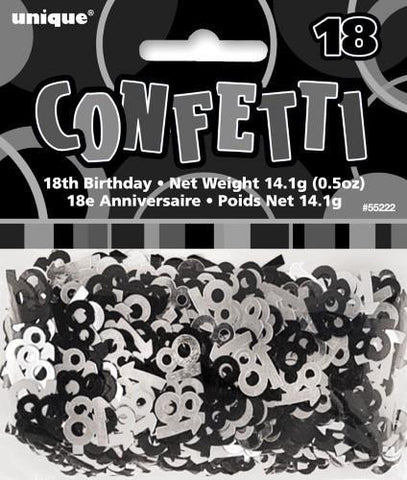 Glitz Black & Silver 18 Confetti - Yakedas Party and Giftware