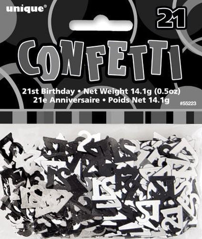Glitz Black & Silver 21 Confetti - Yakedas Party and Giftware